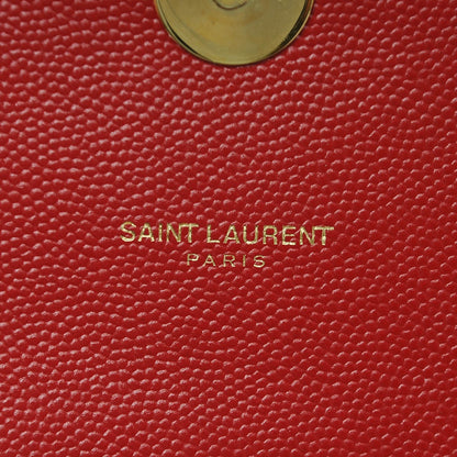 Saint Laurent Grain De Poudre Matelasse Chevron Large Monogram Satchel Lipstick Red 6 of 12