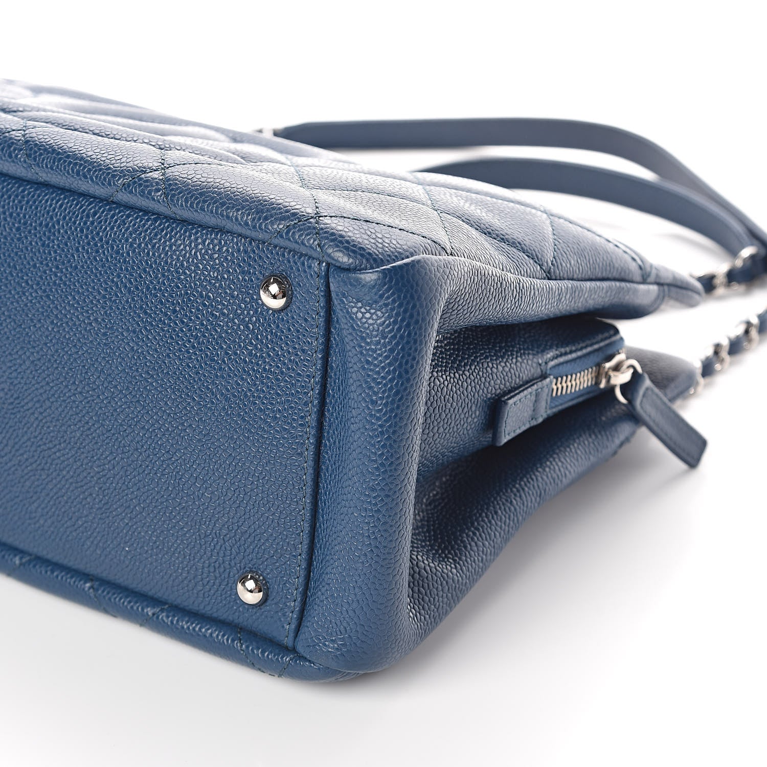 Chanel Caviar Quilted CC Timeless Soft Tote Blue 10 of 10
