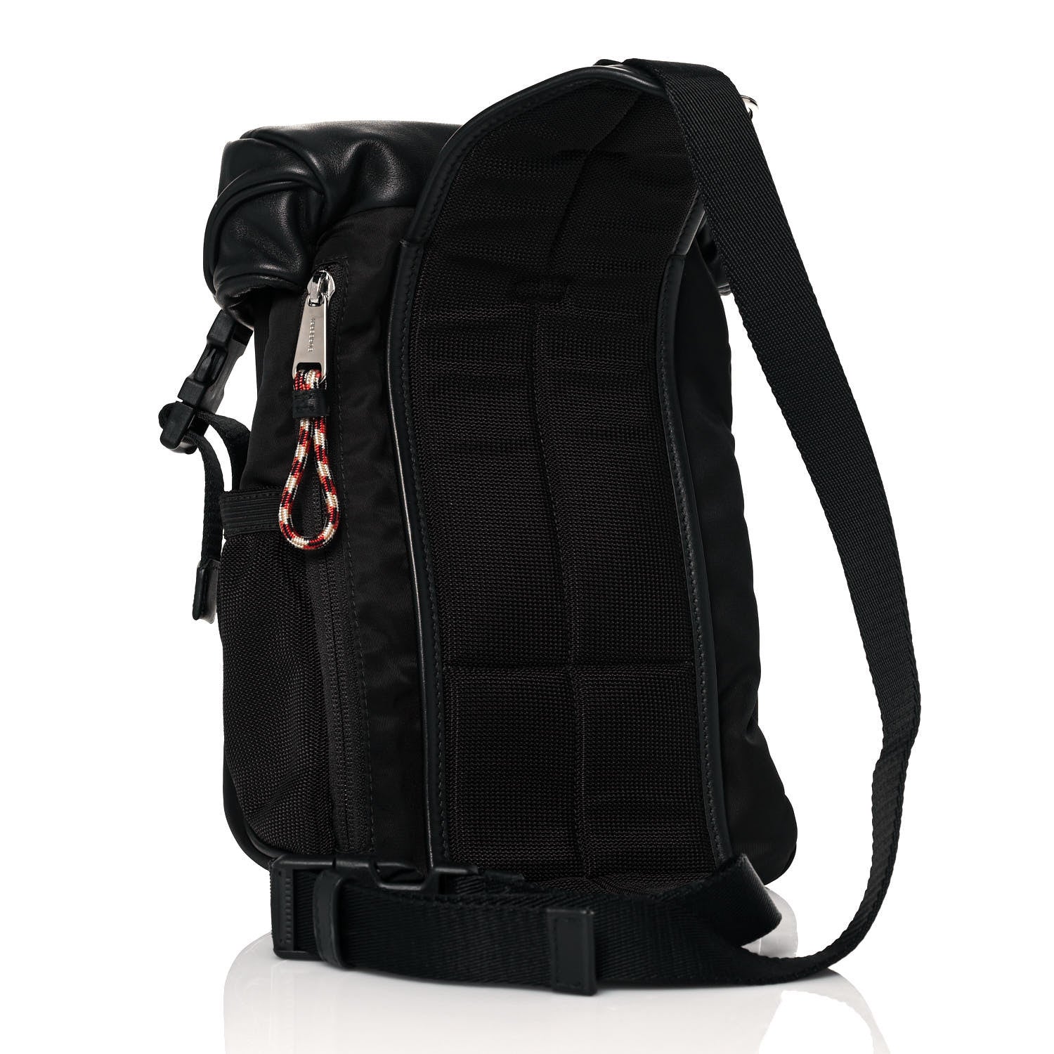 Burberry Lambskin Nylon Medium Leo Sling Bag Black 2 of 11