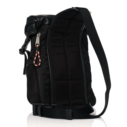 Burberry Lambskin Nylon Medium Leo Sling Bag Black 2 of 11