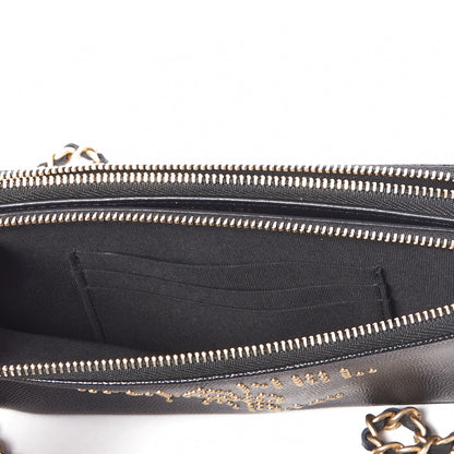 Chanel Caviar Studded Small Deauville Clutch With Chain Black 4 of 9