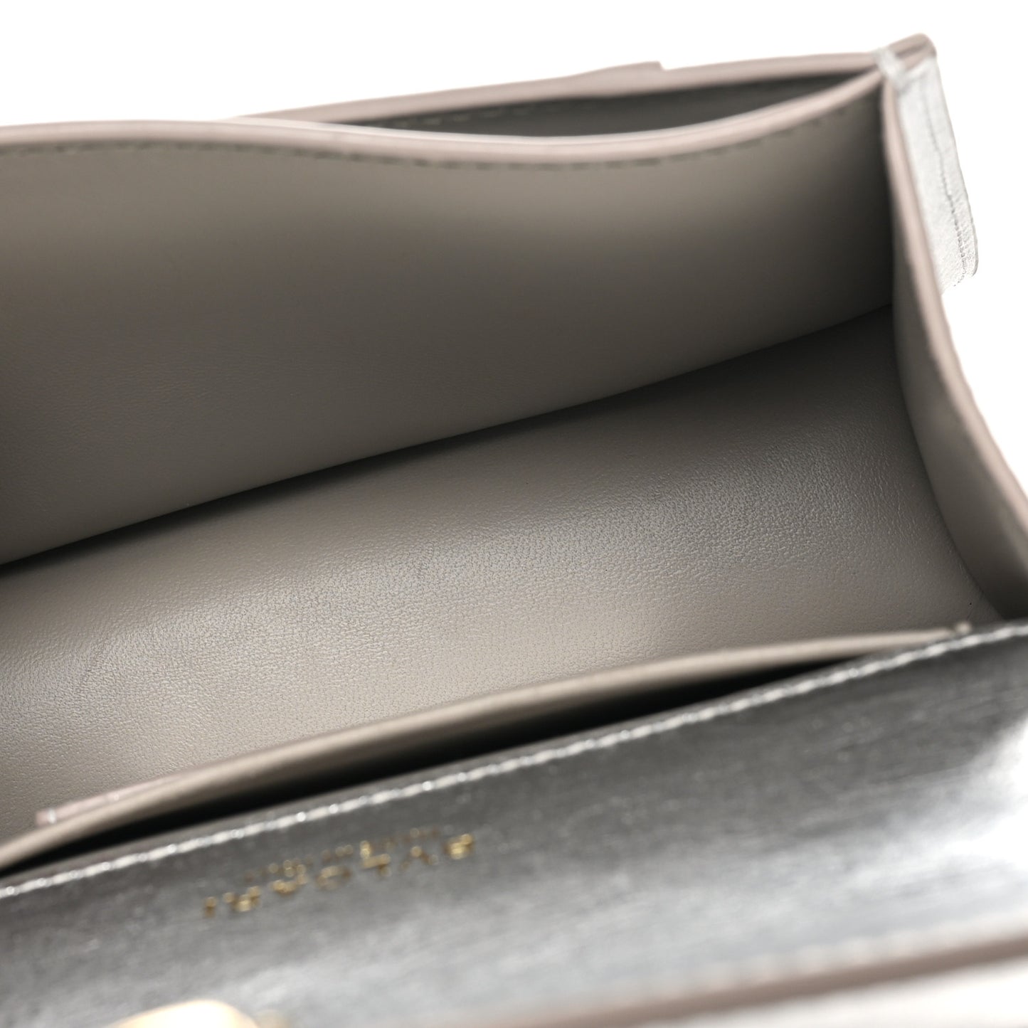 Metallic Calfskin Mini Serpenti Forever Top Handle Silver