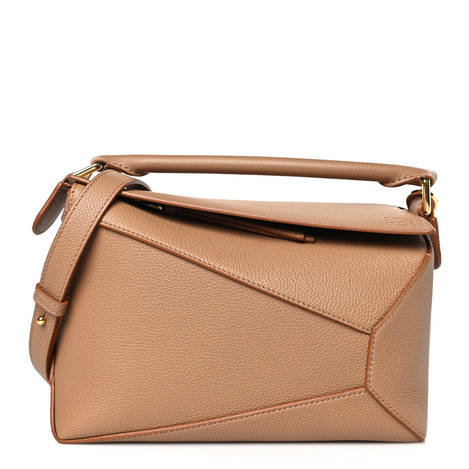 Loewe Grained Calfskin Small Puzzle Edge Bag Toffee 1 of 8