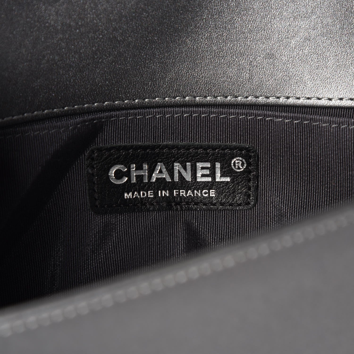 Chanel Metallic Calfskin Patent Braided Small Boy Flap Grey 6 of 7
