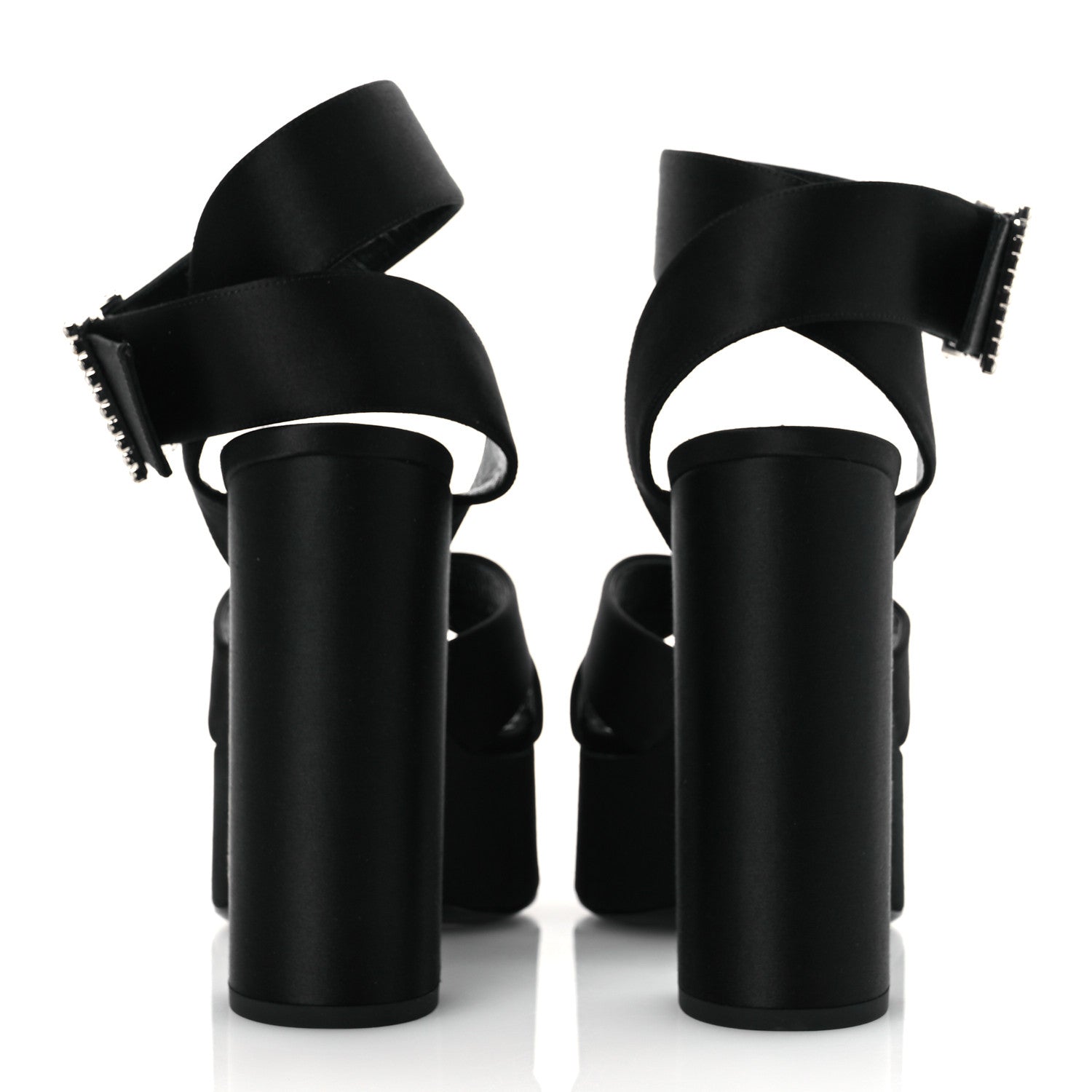 Saint Laurent Crepe Satin Biance 85 Platform Sandals 39 Black 4 of 11