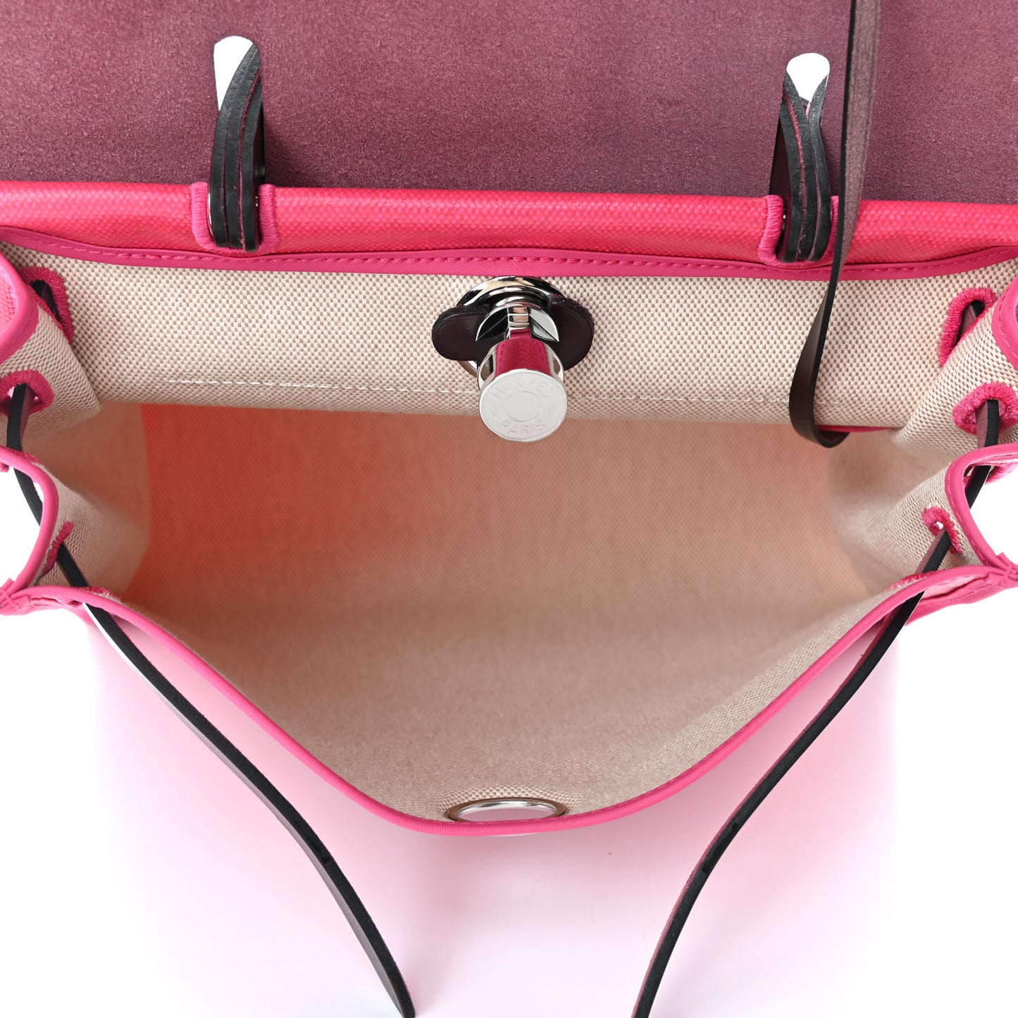Toile H Berline Vache Hunter Herbag Zip 31 PM Rouge Sellier Rose Shocking