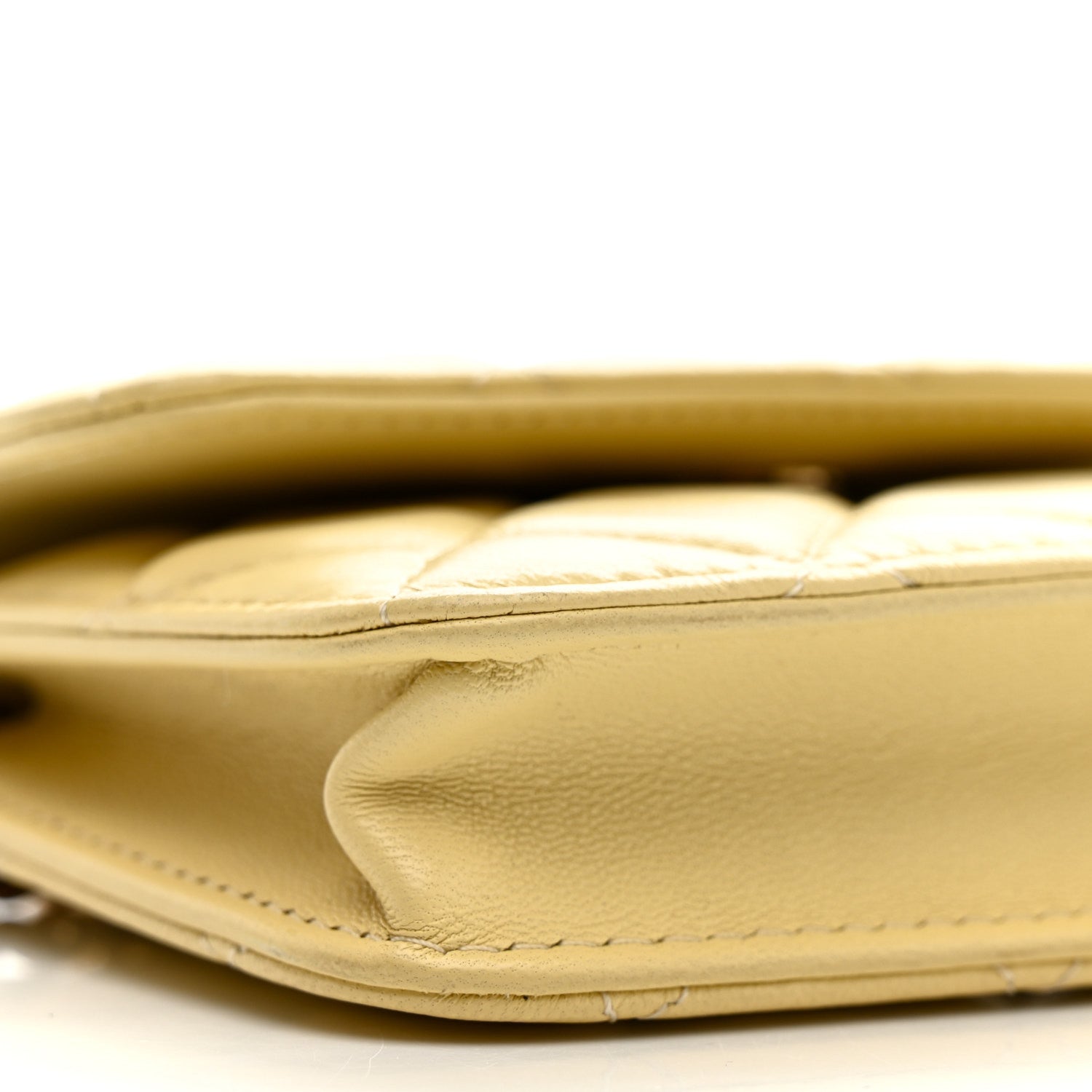 Chanel Lambskin Quilted Pearl Crush Clutch With Chain Yellow 10 of 11