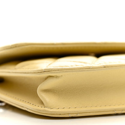 Chanel Lambskin Quilted Pearl Crush Clutch With Chain Yellow 10 of 11