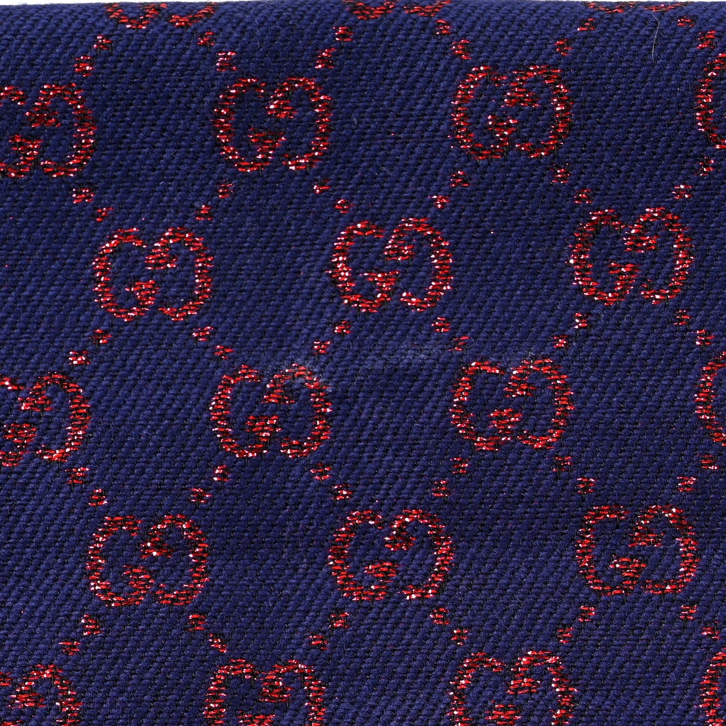 Wool Silk Jacquard GG Monogram Stenix Scarf Navy Red