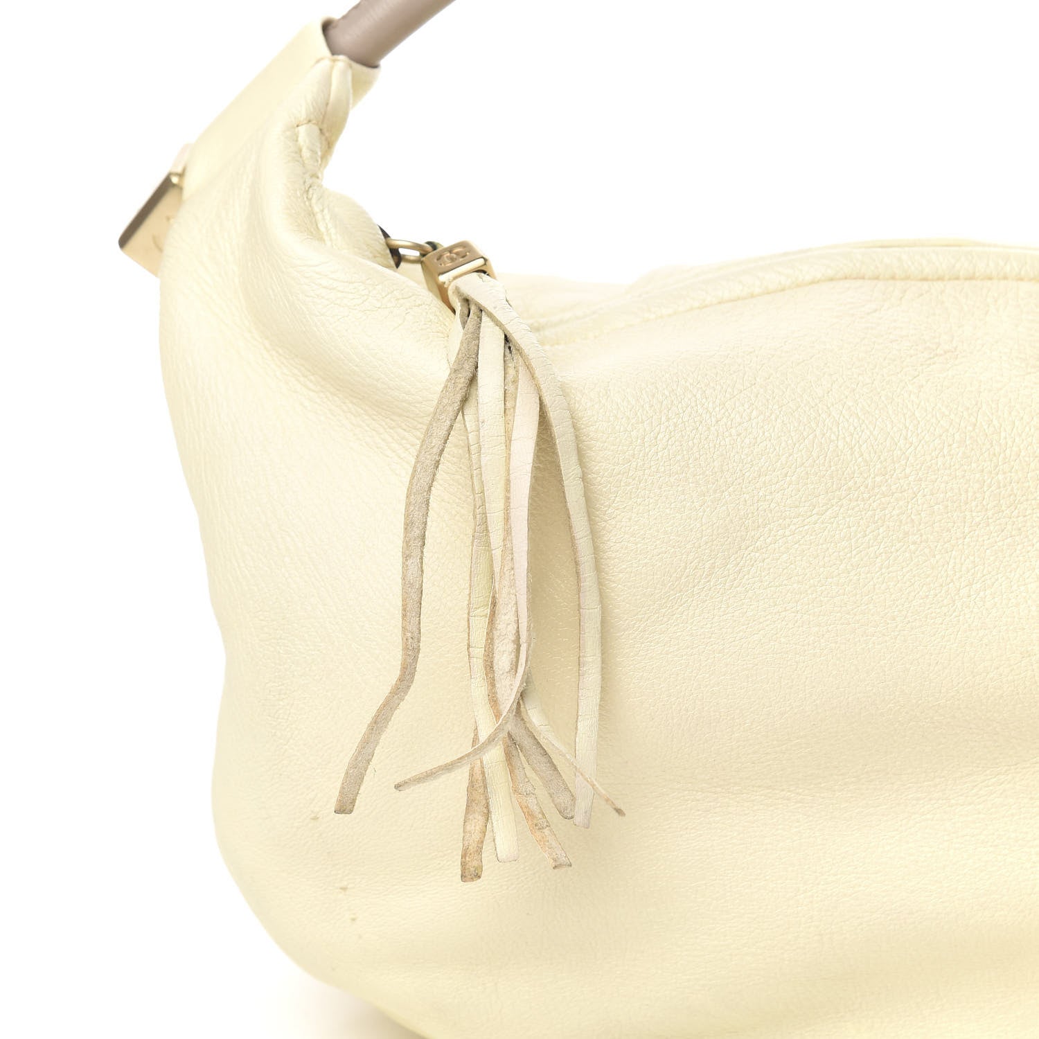 Chanel Grained Calfskin Tassel Hobo Cream 10 of 10