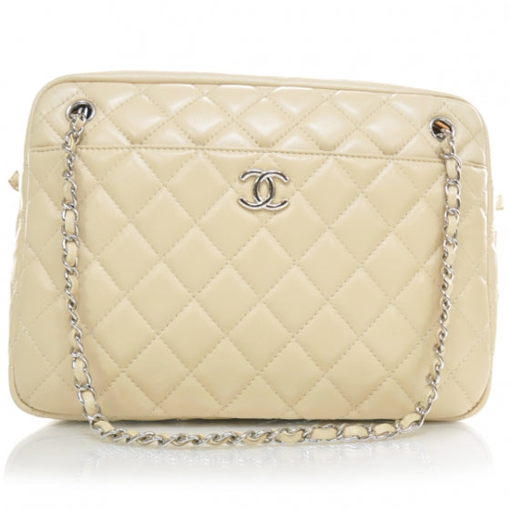 Chanel Lambskin Quilted Large Camera Case Beige Clair 1 of 12