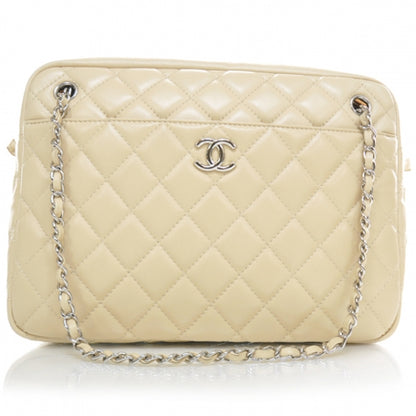 Chanel Lambskin Quilted Large Camera Case Beige Clair 1 of 12