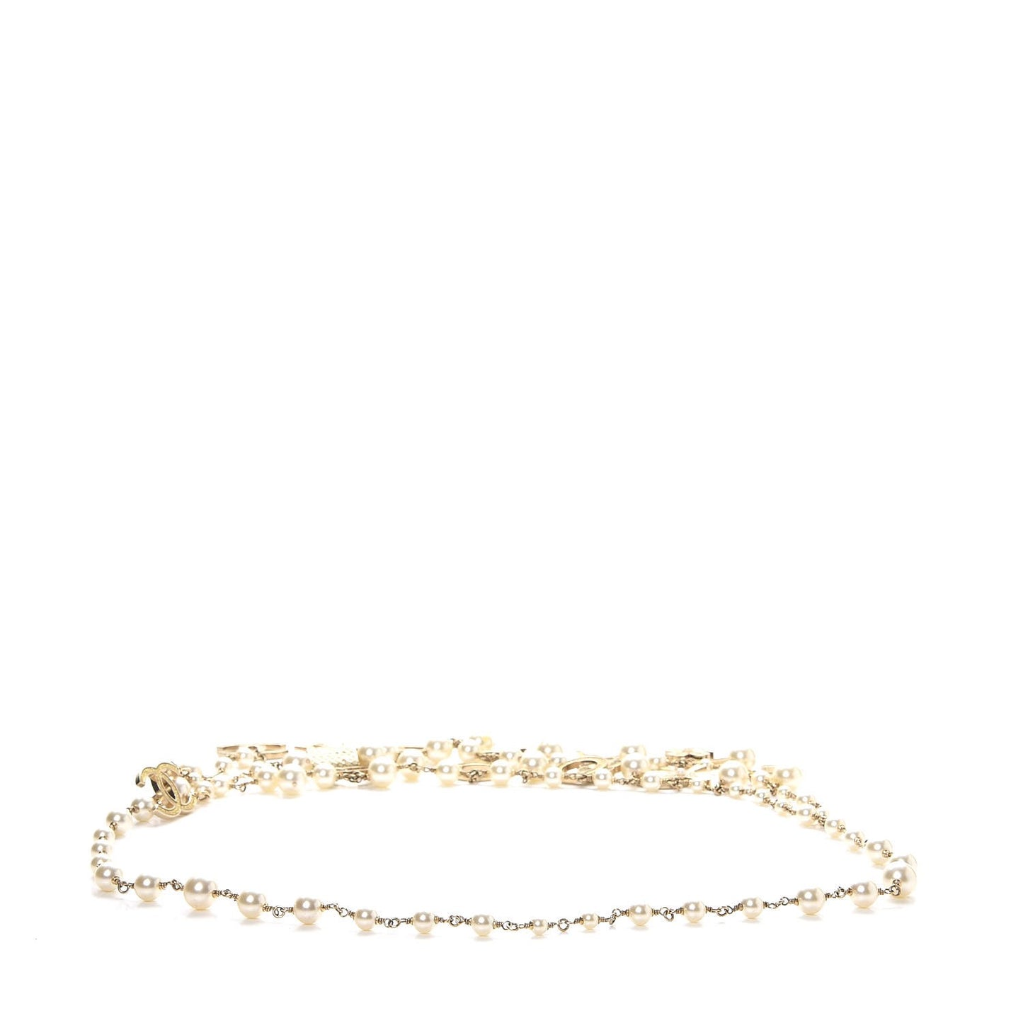 Pearl Charm Coco CC Belt Gold
