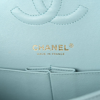 Chanel Caviar Quilted Medium Double Flap Light Blue 7 of 11