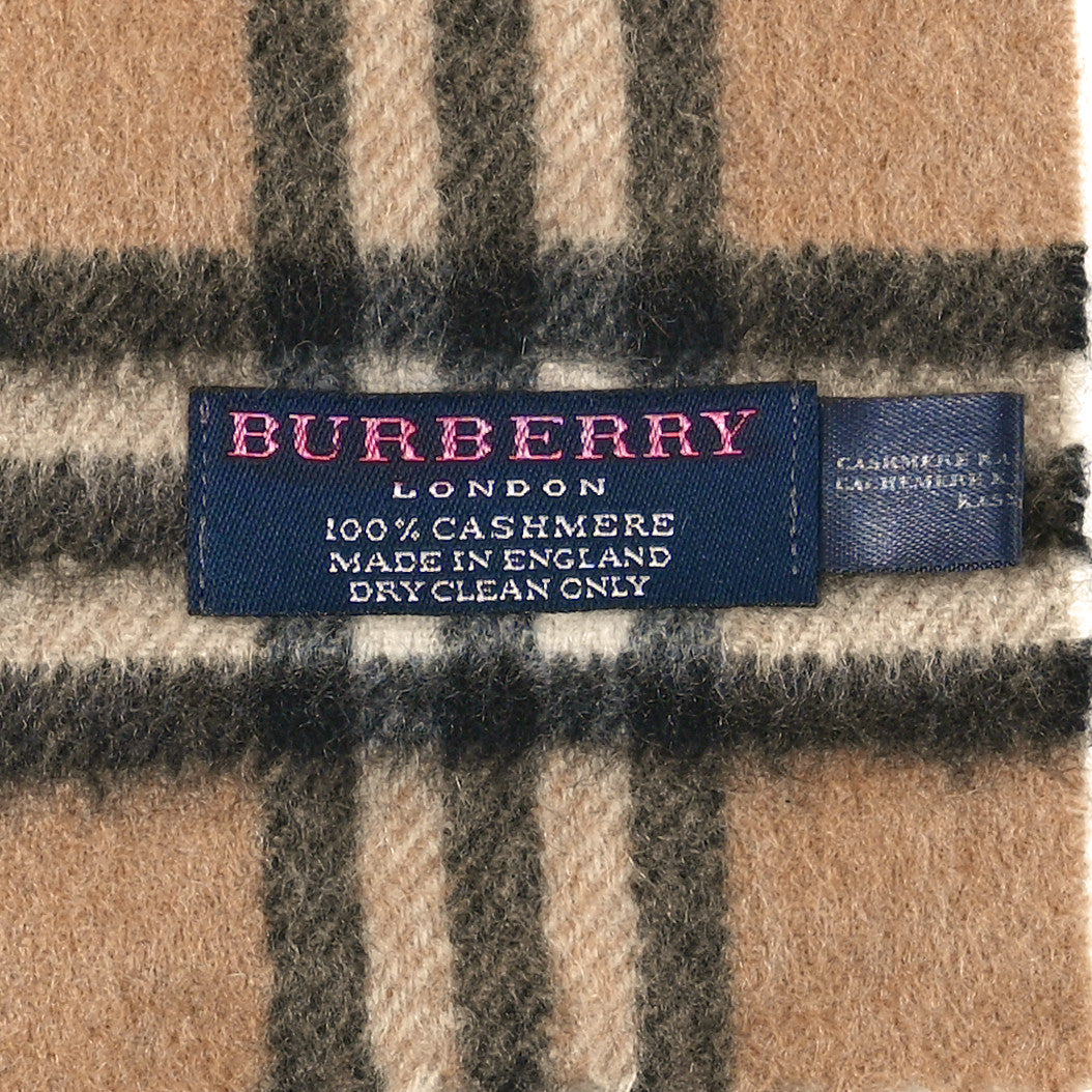 Burberry Cashmere Check Fringe Scarf Archive Beige 3 of 3