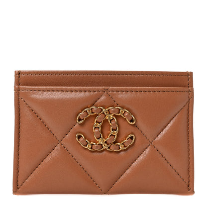 Chanel Goatskin Quilted 19 Card Holder Brown 1 of 8