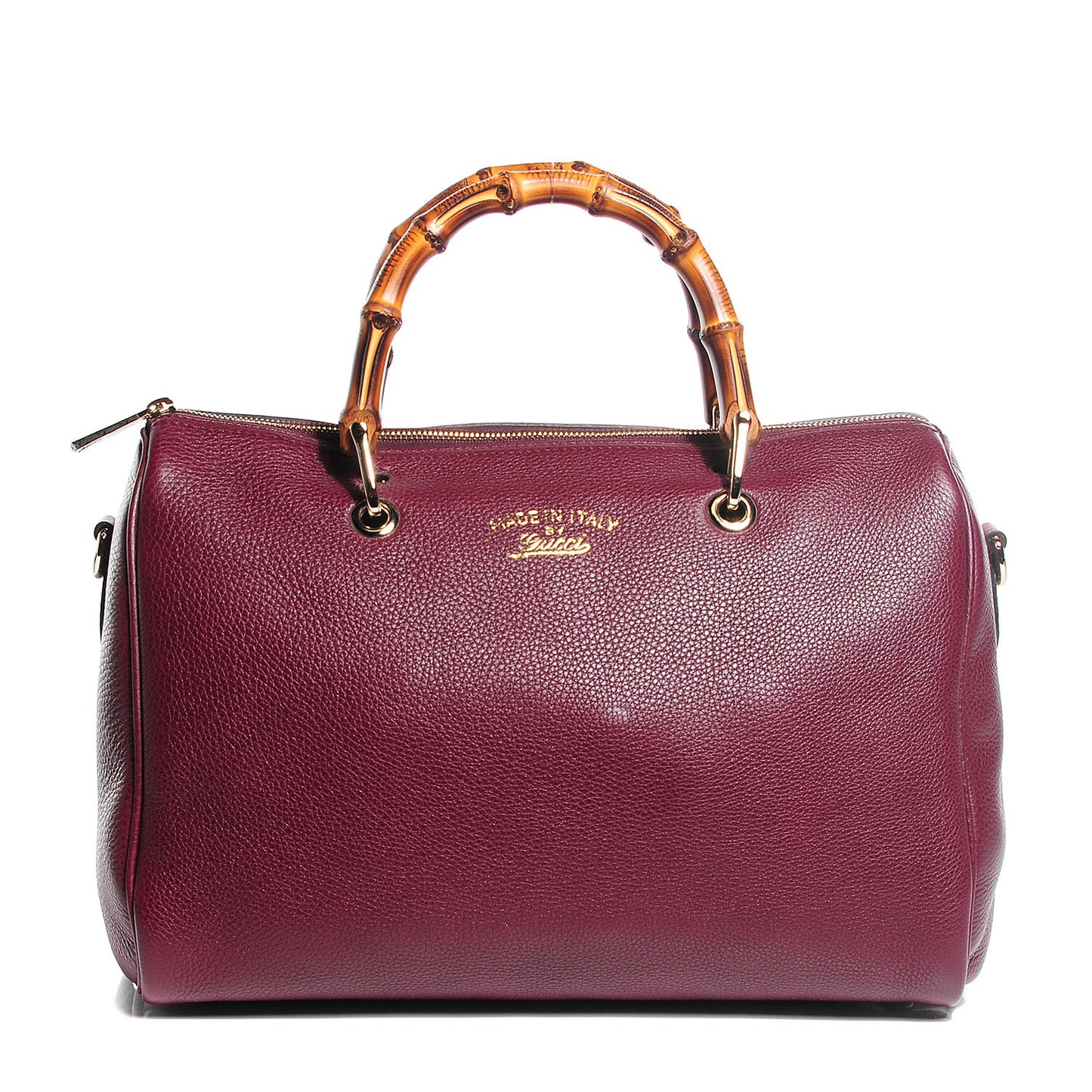 Calfskin Bamboo Medium Shopper Boston Burgundy