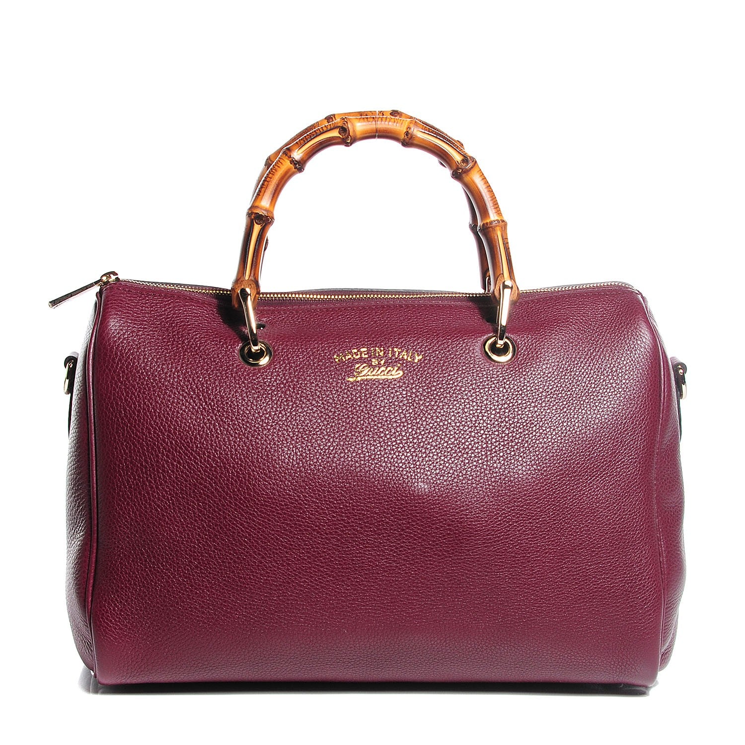 Gucci Calfskin Bamboo Medium Shopper Boston Burgundy 1 of 9