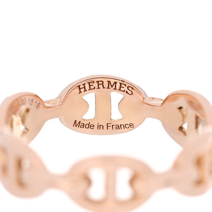 Hermes 18K Rose Gold PM Chaine D'Ancre Enchainee Ring 52 6 4 of 6