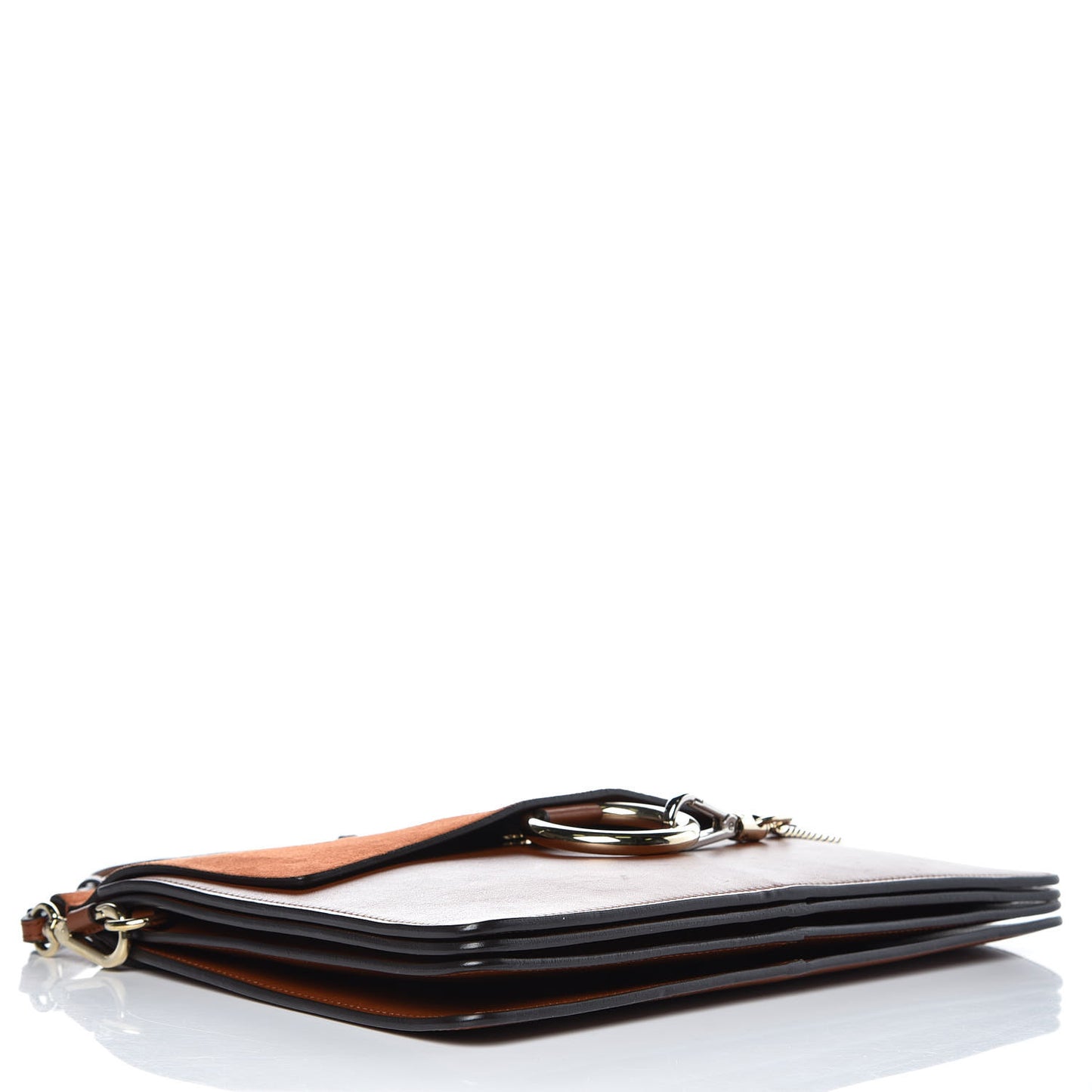 Suede Calfskin Medium Faye Shoulder Bag Tobacco