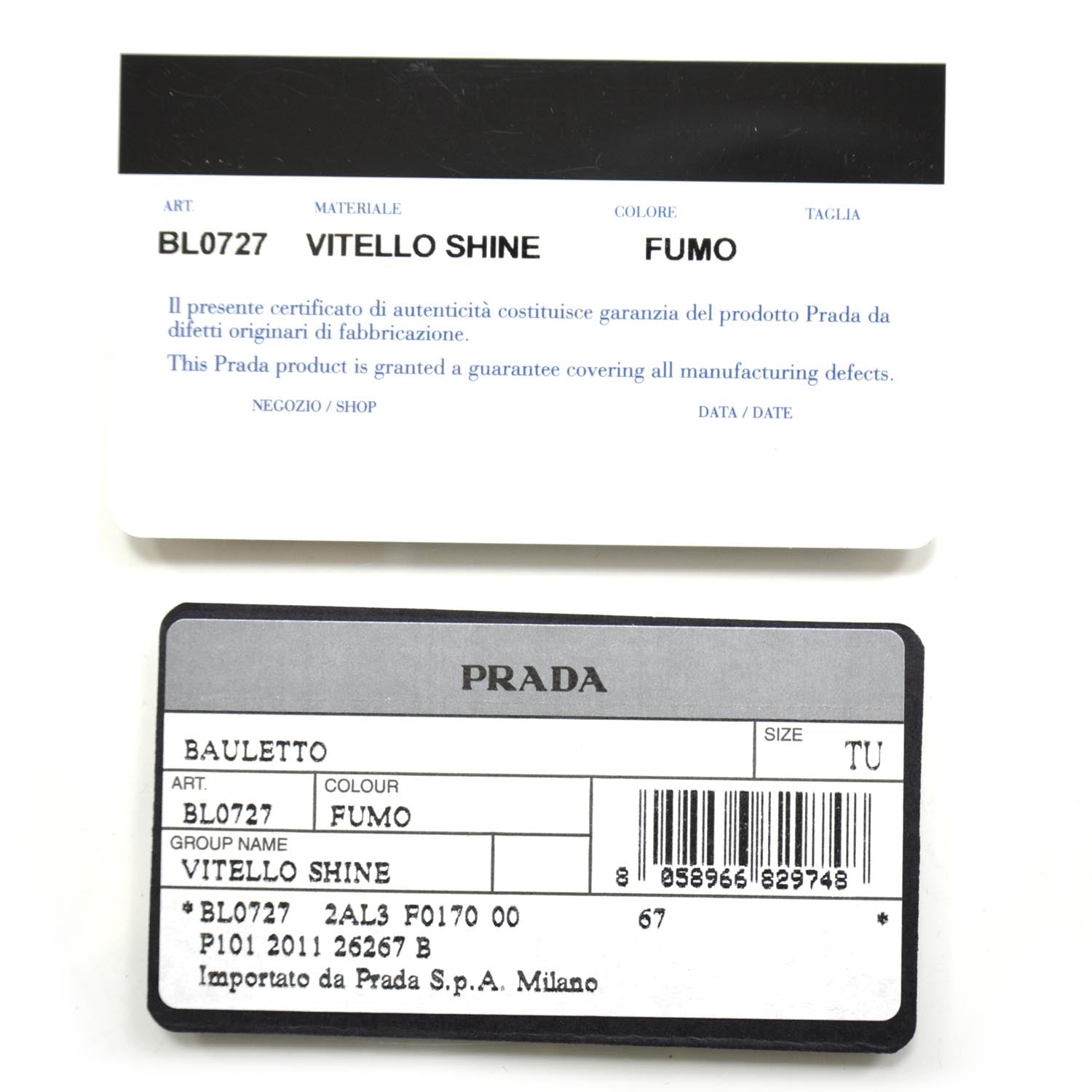 Prada Vitello Shine Bauletto Fumo 10 of 10