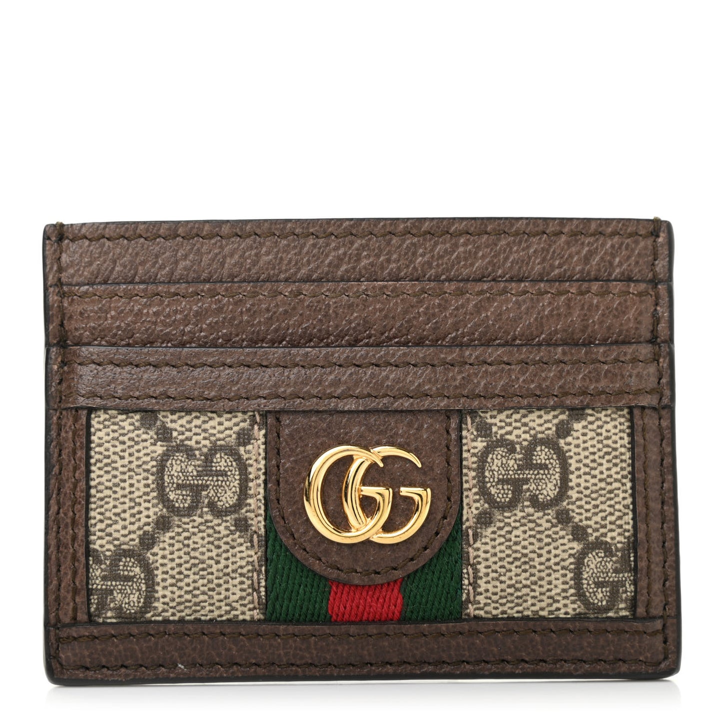 GG Supreme Monogram Ophidia Card Holder Brown