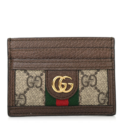 Gucci GG Supreme Monogram Ophidia Card Holder Brown 1 of 7