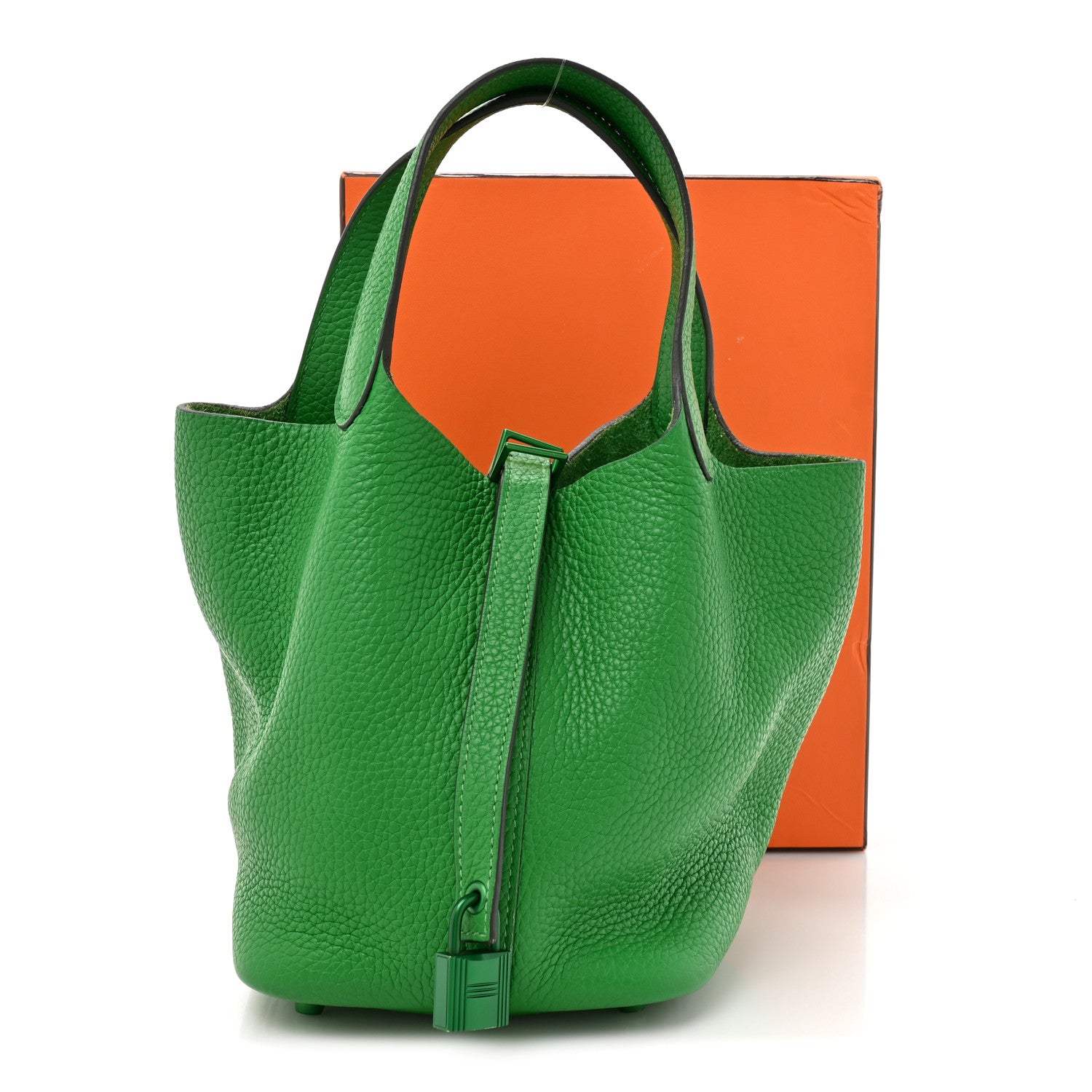 Hermes Taurillon Clemence Monochrome Picotin Lock 18 PM Bambou 12 of 12
