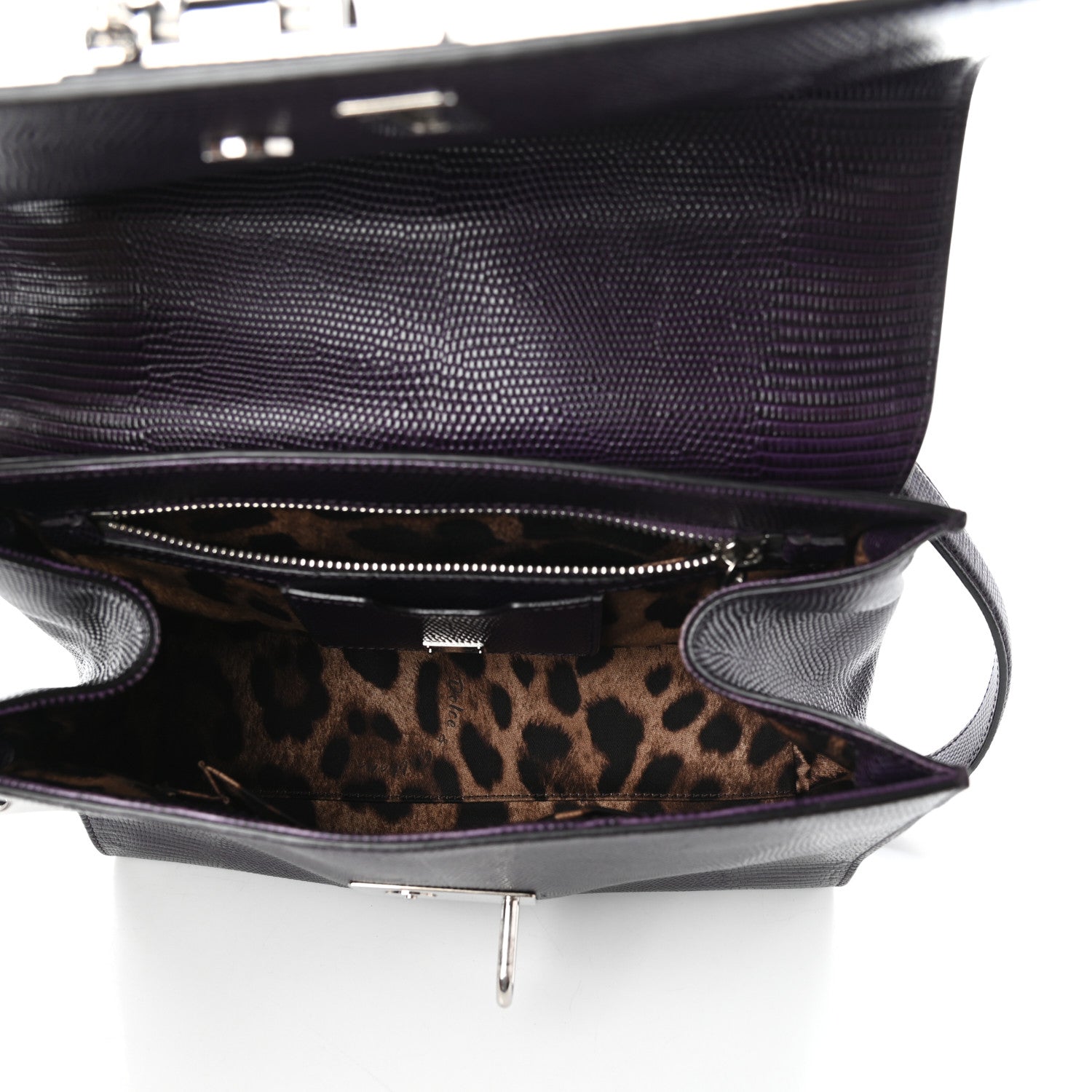 Dolce & Gabbana Lizard Calfskin Embossed Medium Monica Tote 5 of 9