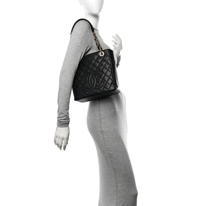 Chanel Caviar Quilted Petit Shopping Tote PST Black 2 of 11