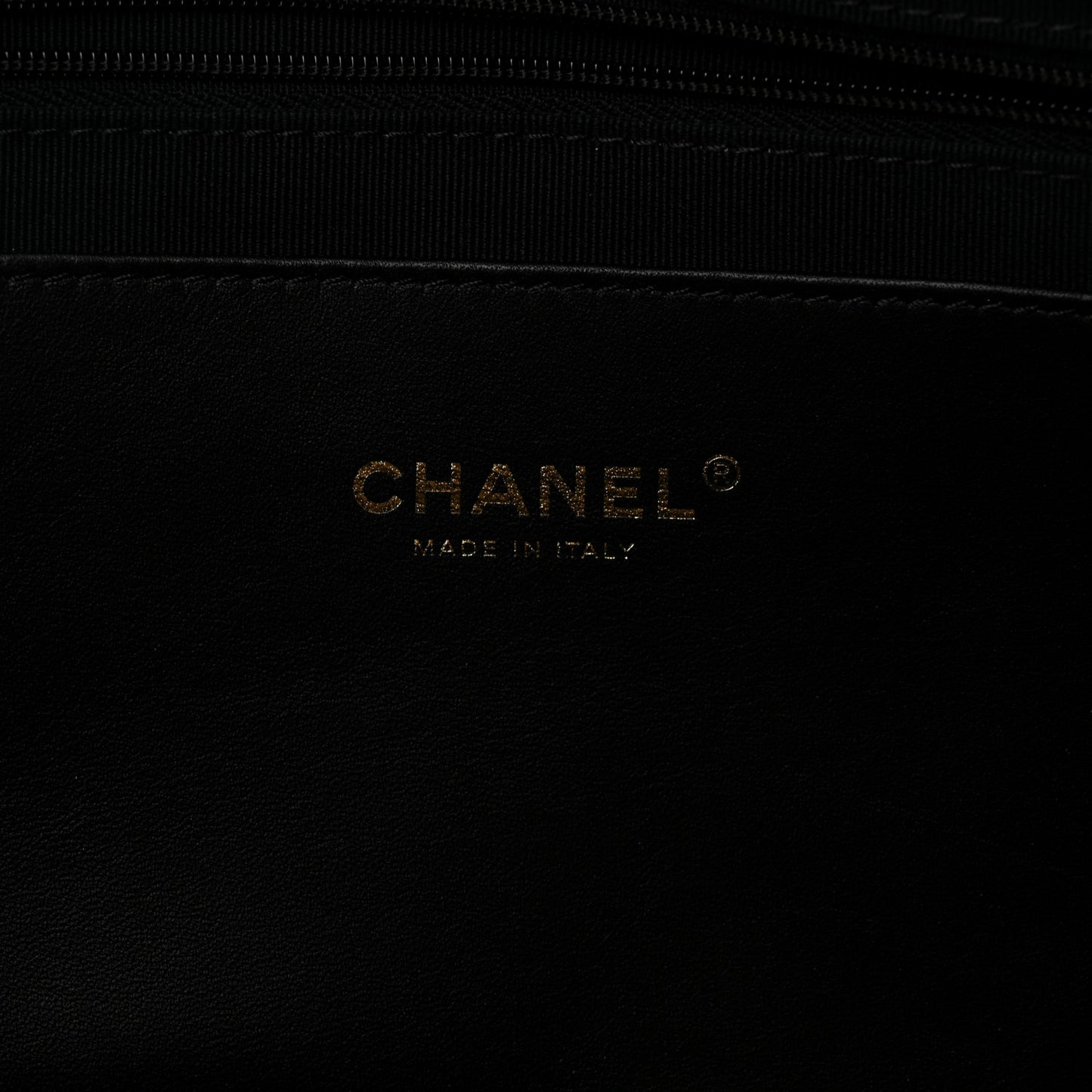 Denim Calfskin Quilted Small Deauville tote  Black