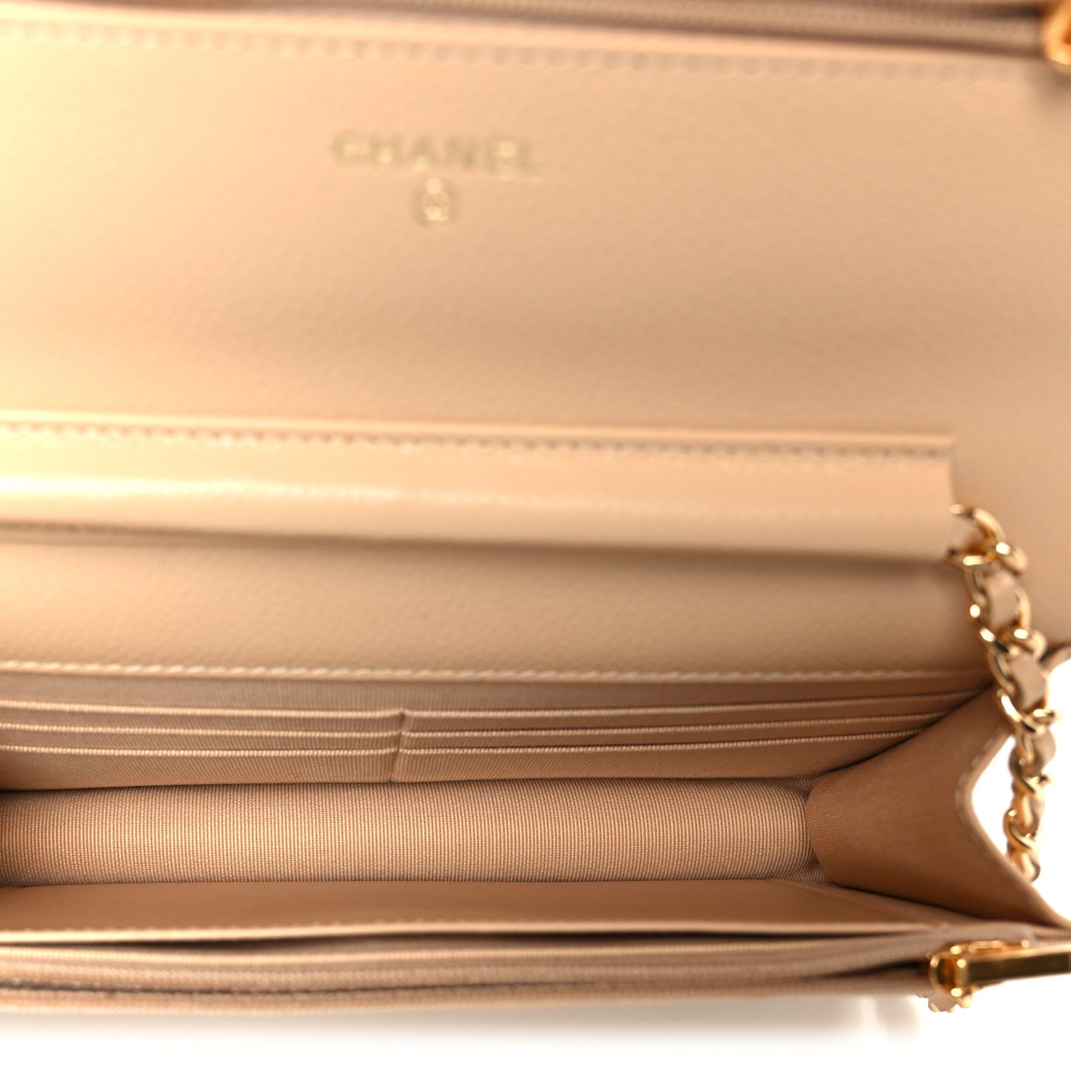 Chanel Caviar Quilted Wallet on Chain WOC Beige 5 of 12