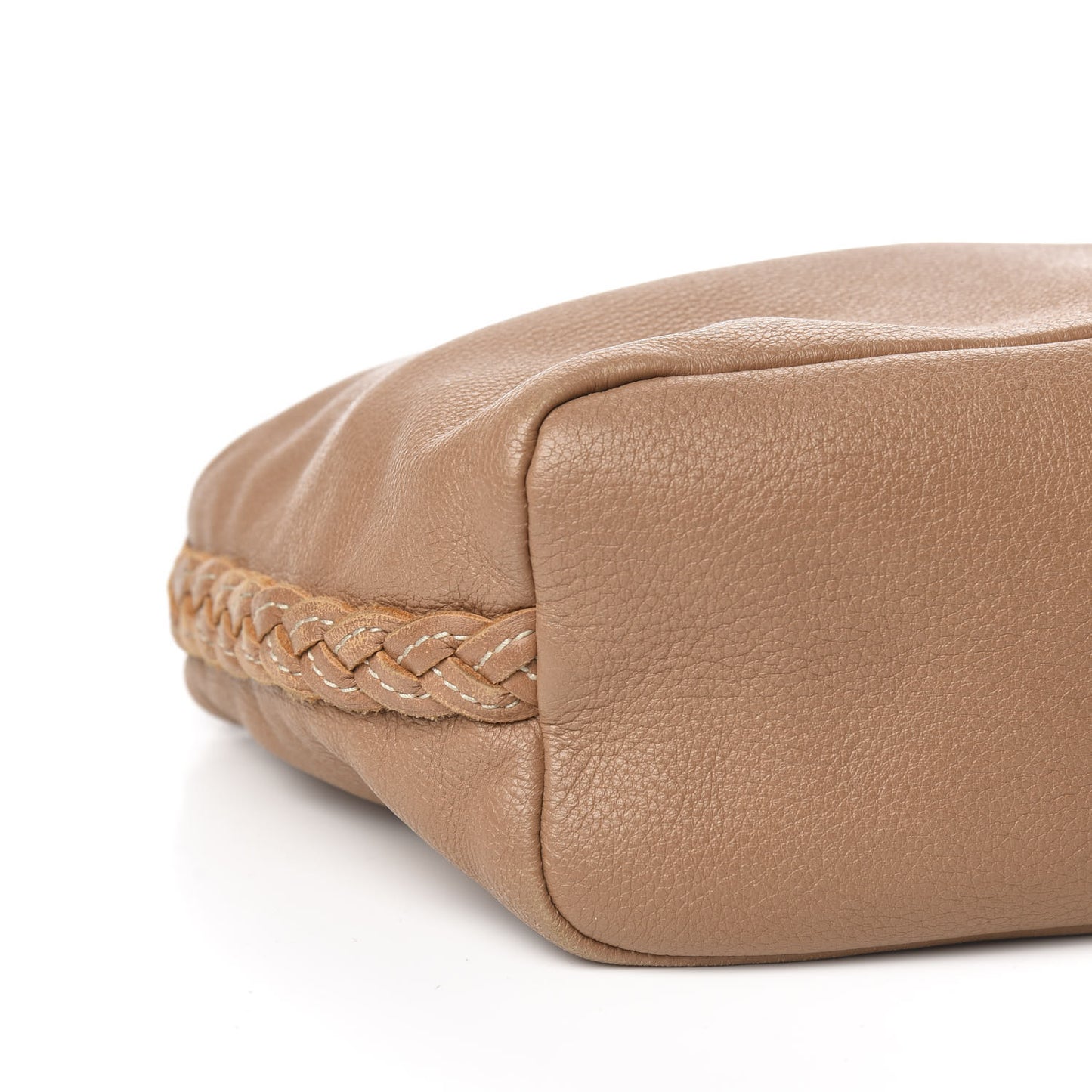 Cervo Deerskin Braided Shoulder Bag Camel