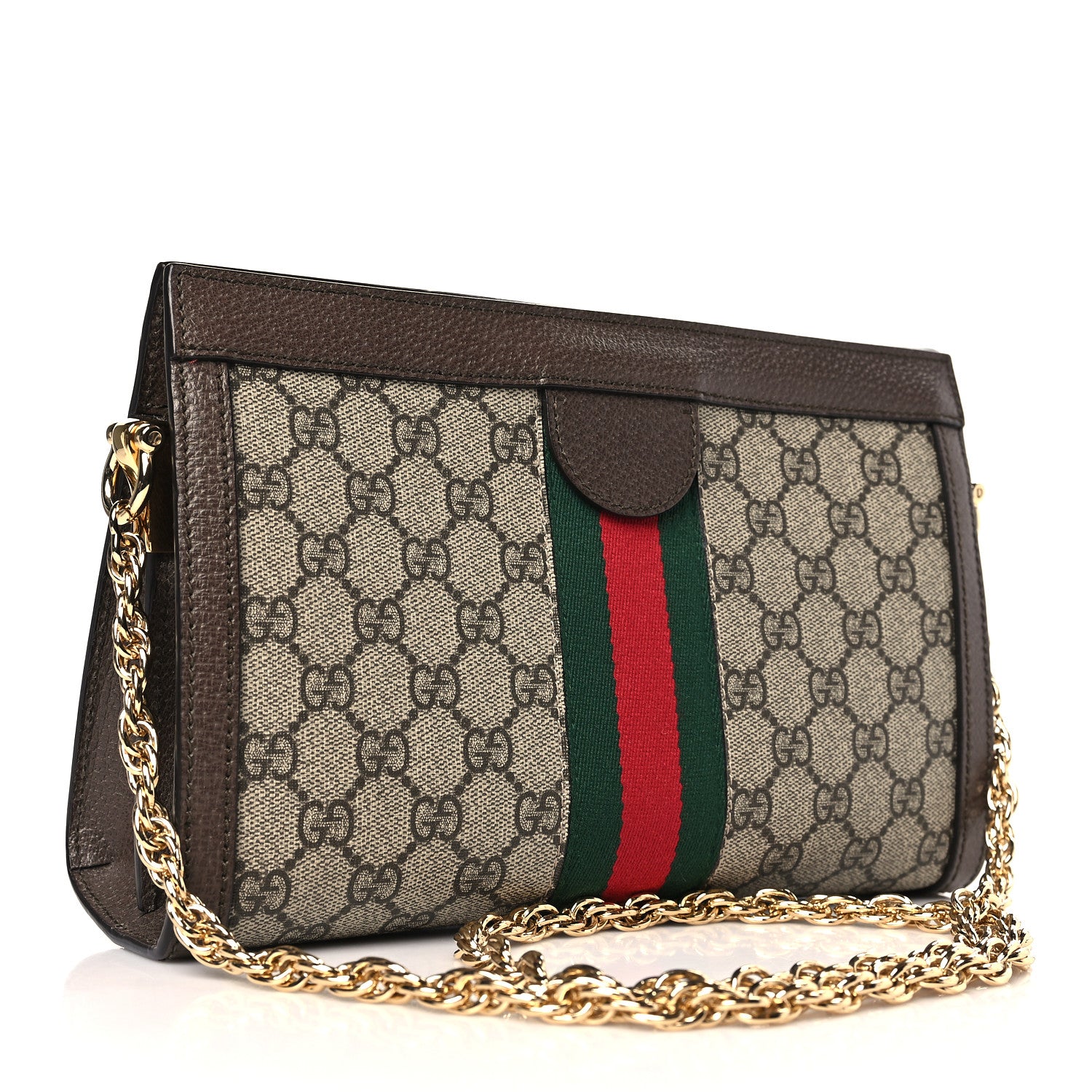 Gucci GG Supreme Monogram Web Small Ophidia Chain Shoulder Bag Brown 3 of 9