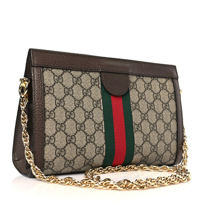 Gucci GG Supreme Monogram Web Small Ophidia Chain Shoulder Bag Brown 3 of 9
