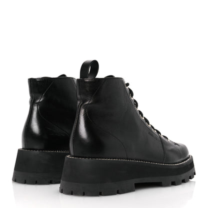 Jimmy Choo Calfskin Crystal Embellished Colby Combat Boots 39.5 Black 5 of 13