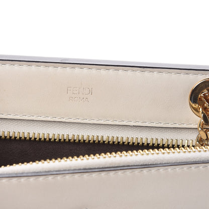 Fendi Vitello Baltico Ribbon Lace Up Floral Small DotCom Click Chain Satchel White Multicolor 8 of 19