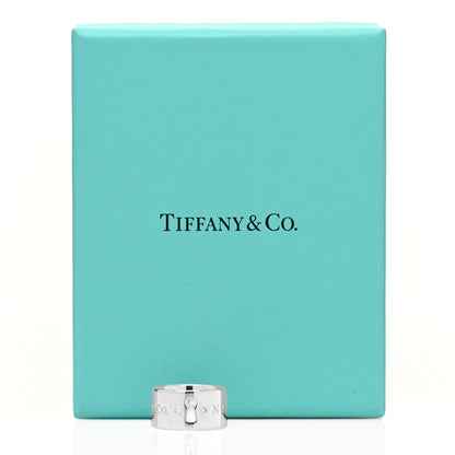 Tiffany Sterling Silver Diamond Wide Locks Band Ring 47 4 5 of 5