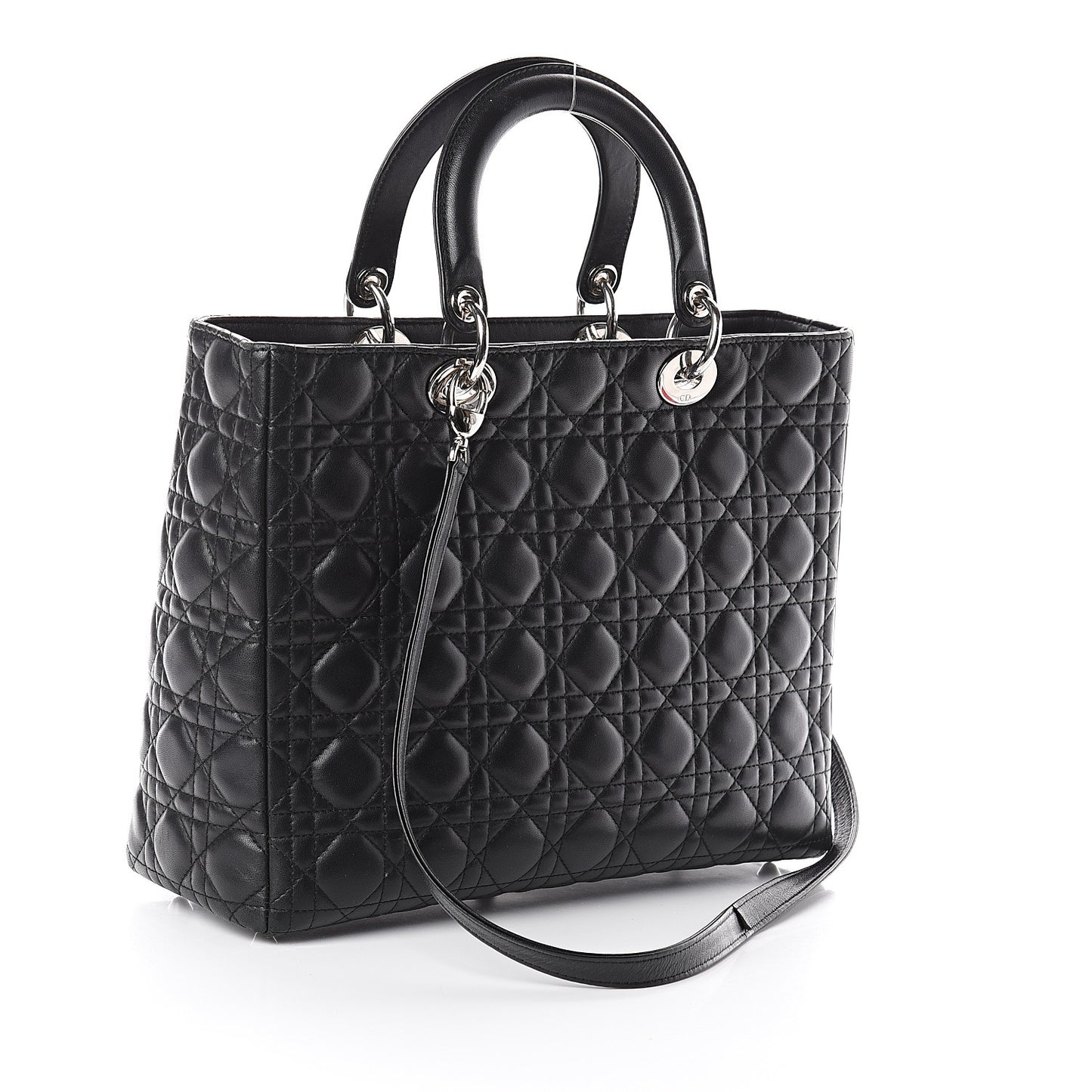Lambskin Cannage Large Lady Dior Black