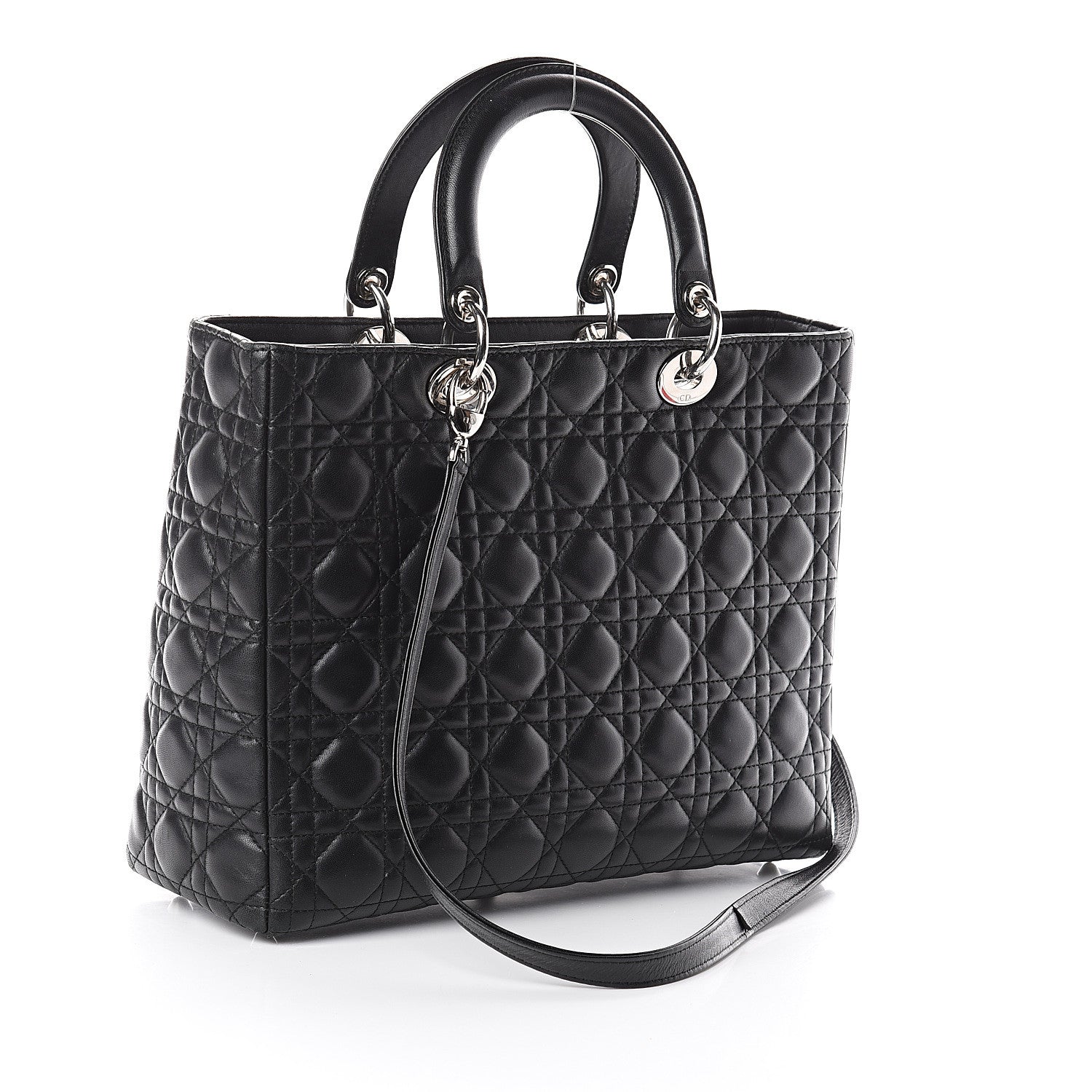Christian Dior Lambskin Cannage Large Lady Dior Black 2 of 7