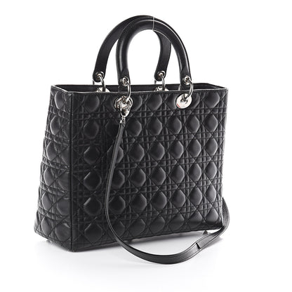 Christian Dior Lambskin Cannage Large Lady Dior Black 2 of 7