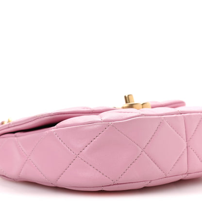 Chanel Lambskin Quilted Mini Lacquered Chain Flap Pink 9 of 10