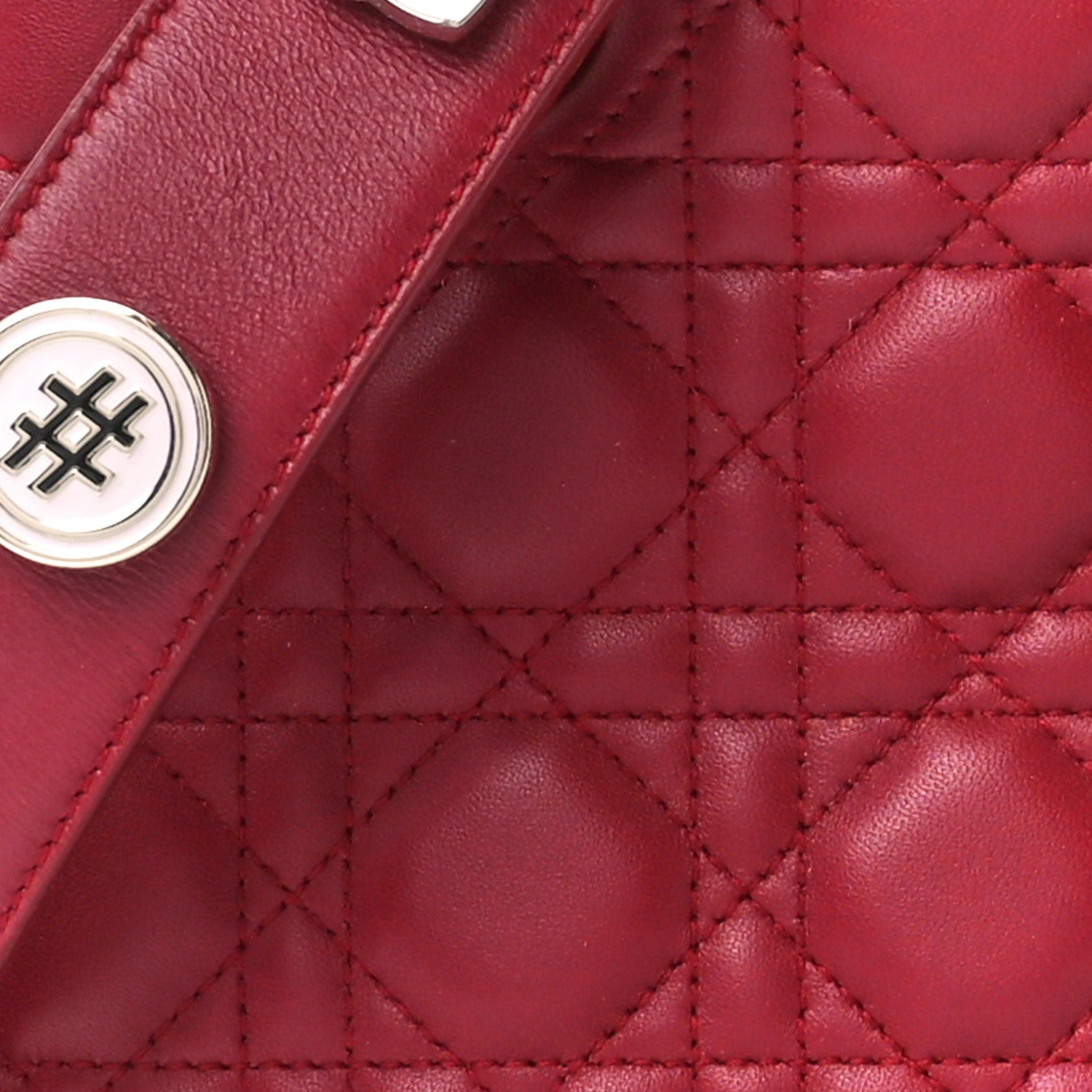 Christian Dior Lambskin Cannage Small Lucky Badges My Lady Dior Red 8 of 14