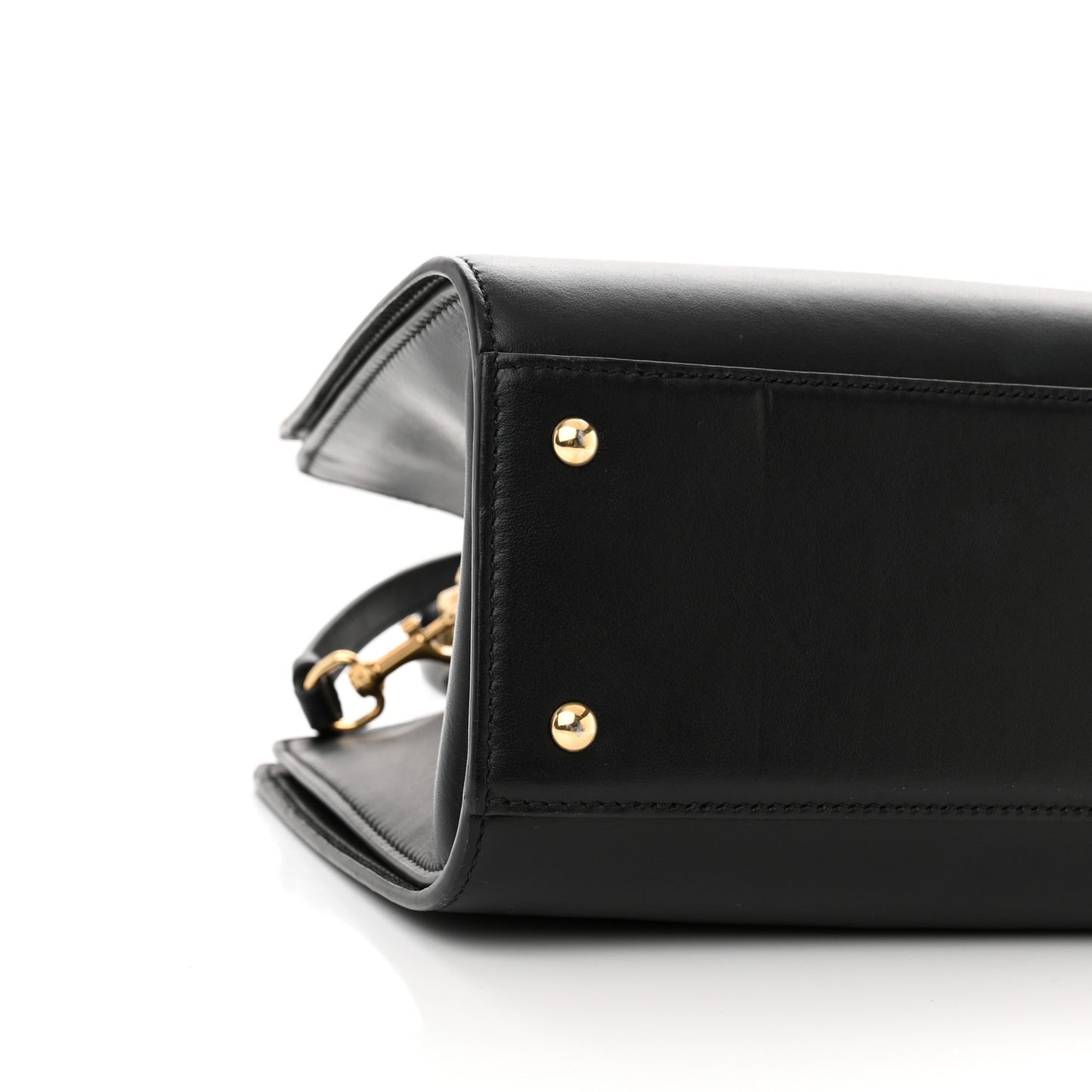 Calfskin Thea Top Handle Bag Black