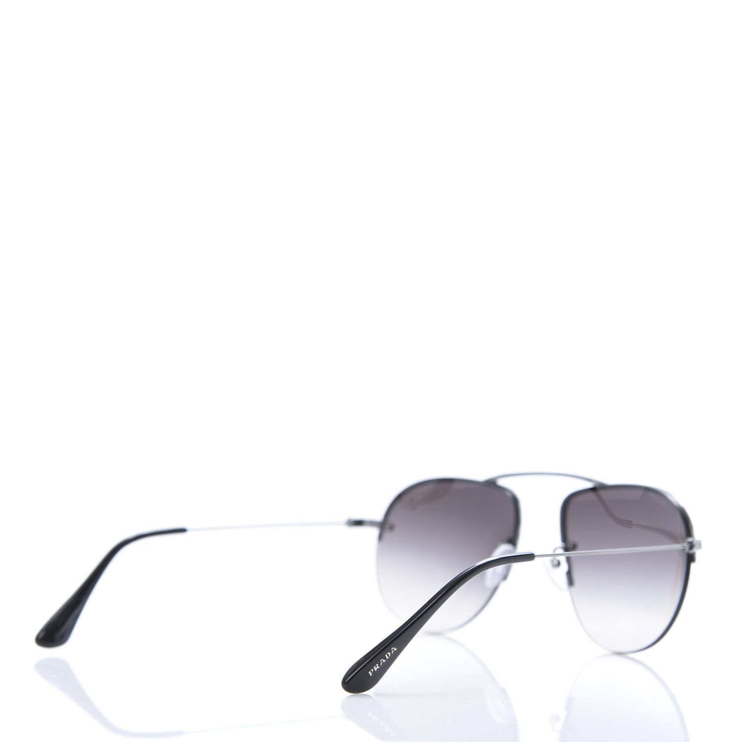 Prada Metal Round Sunglasses SPR 58O Black 4 of 8