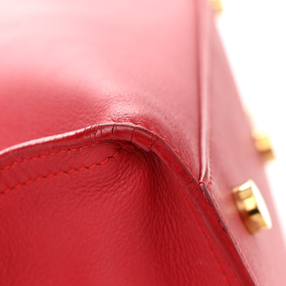 Saint Laurent Calfskin Baby Monogram Cabas Red 14 of 17