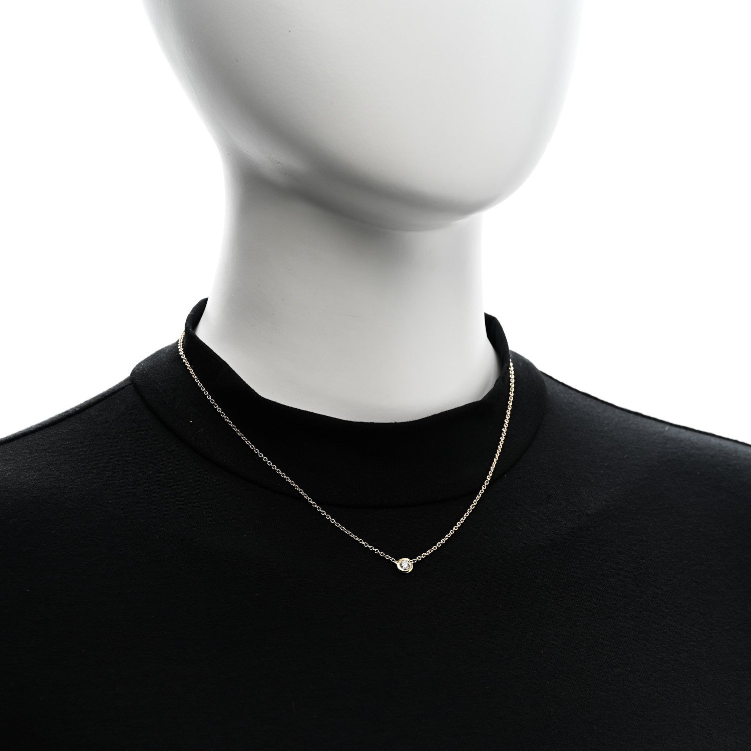 Roberto Coin 18K Yellow Gold Diamond .19ct Diamonds By The Inch Solitaire Necklace 2 of 4