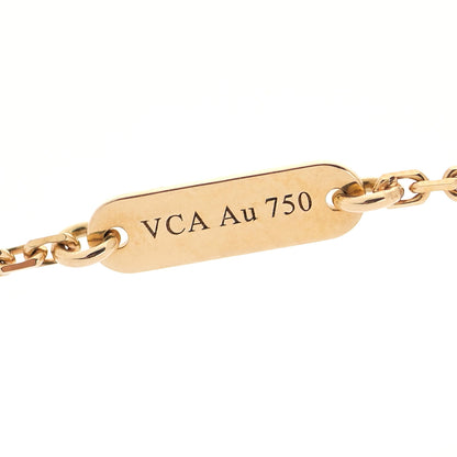 Van Cleef & Arpels 18K Yellow Gold Carnelian Vintage Alhambra Pendant Necklace 5 of 6