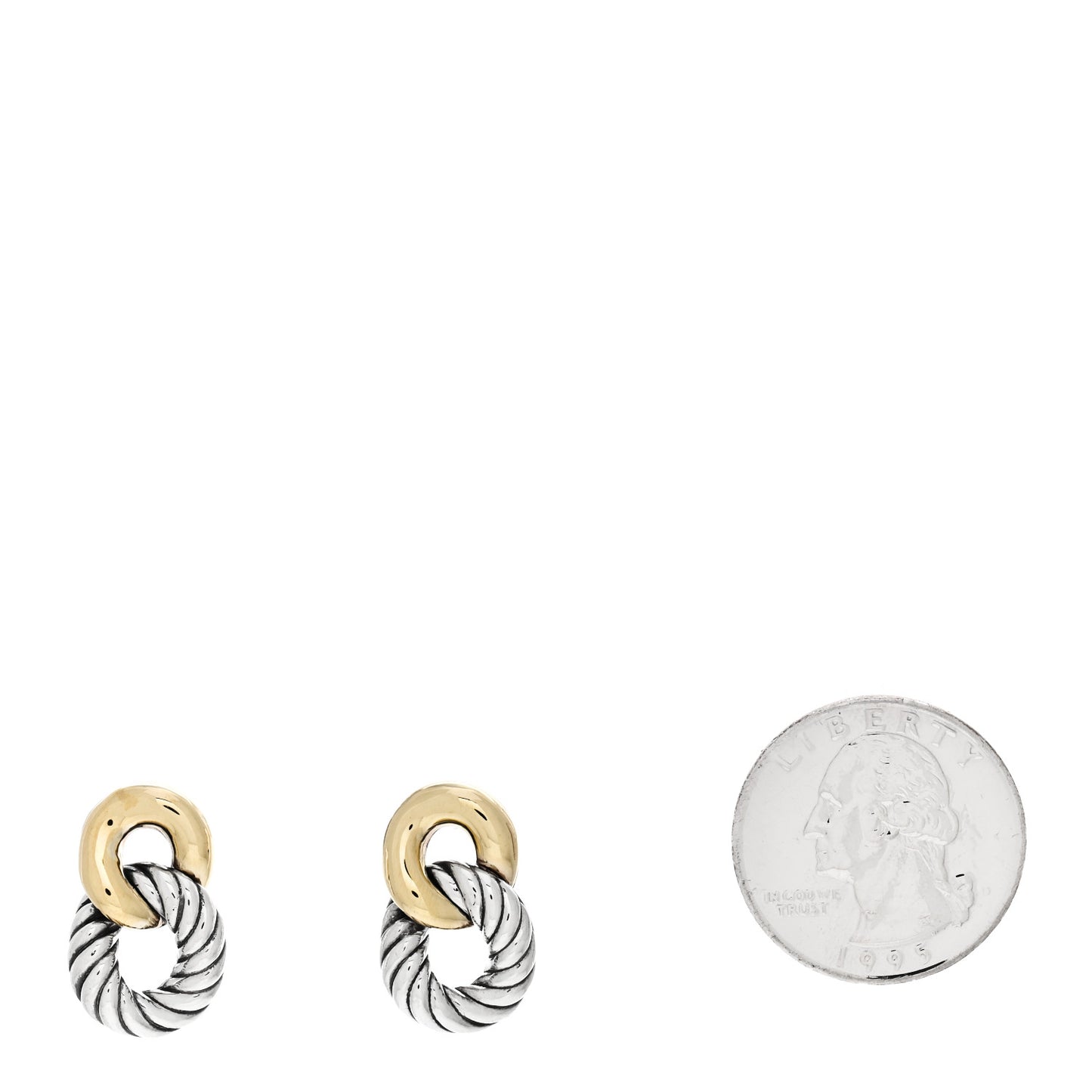 Sterling Silver 18K Yellow Gold Belmont Curb Link Drop Earrings