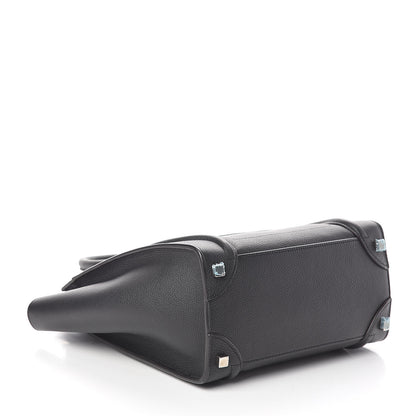 Celine Drummed Calfskin Micro Luggage Black 4 of 9